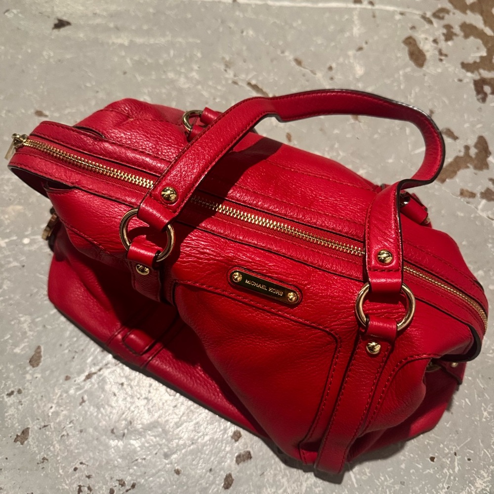 Michael Kors Red Leather Handbag - Picture 2 of 8